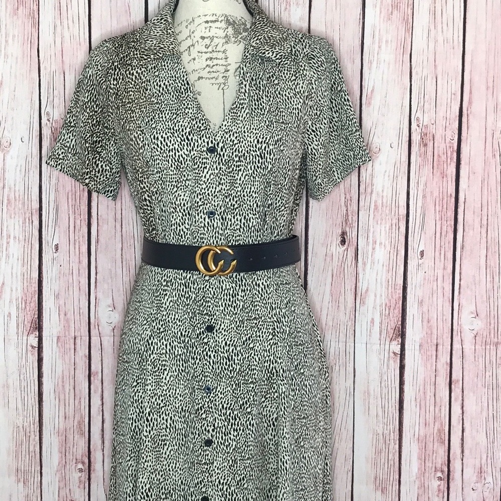 Mango Midi animal print dress medium